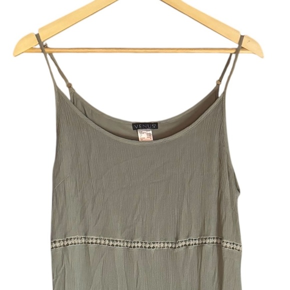 Venus. Olive Casual Tank Summer Dress. Size Large. - Picture 7 of 10